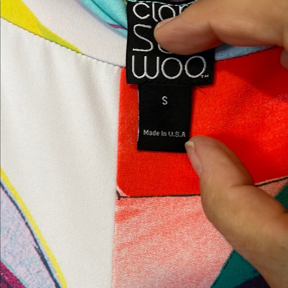 Colorful Abstract Wide-Leg Pants - Picture 3 of 3